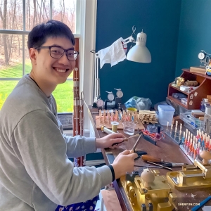 Once performances start again, bassoonist Steven Louie wants to make sure he’s ready. Don’t let his pajama bottoms throw you off - he’s hard at working preparing the hundreds of reeds he needs for every tour.